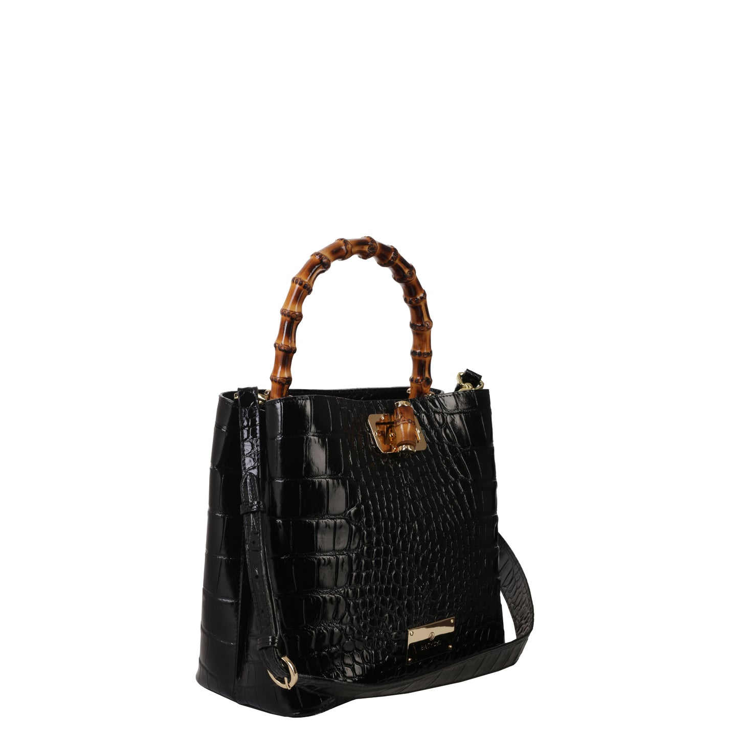 Torebka damska skórzana Stella croco black