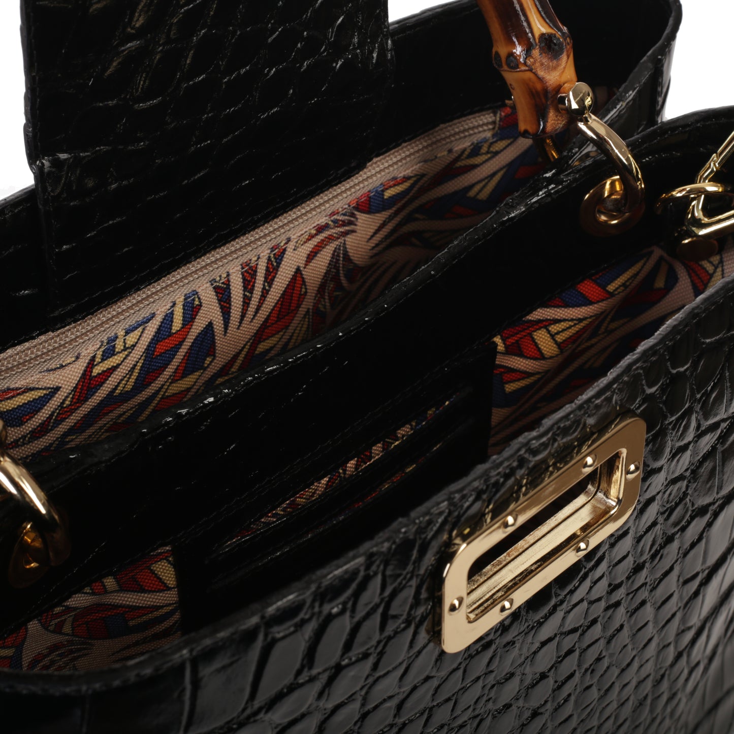 Torebka damska skórzana Stella croco black