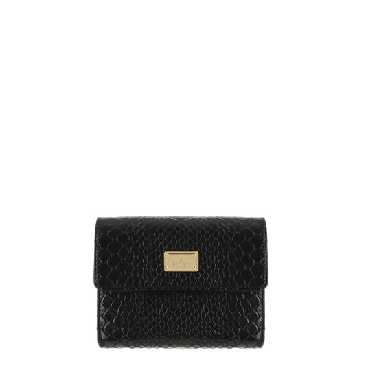 Women's black leather wallet