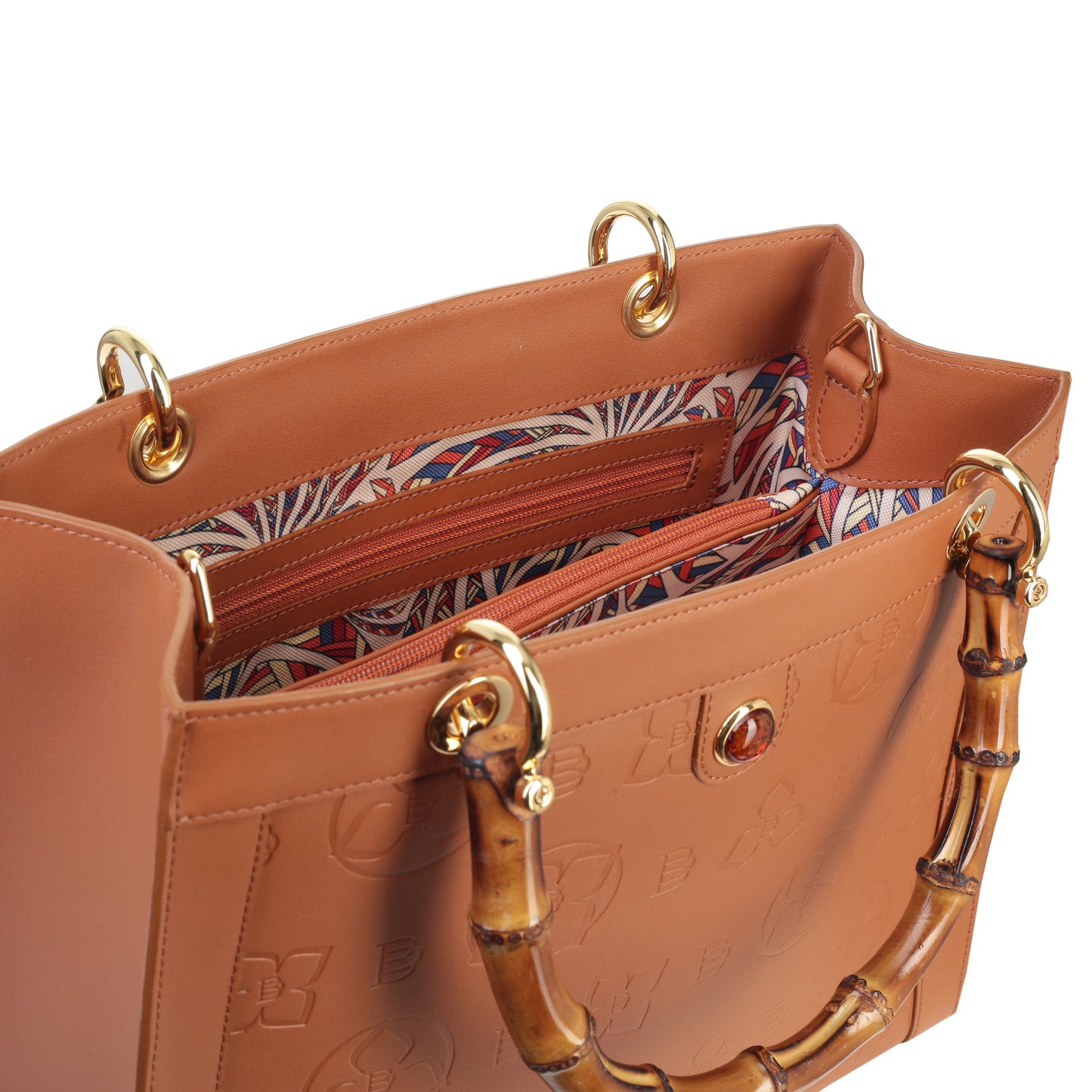 Bolso de mano mujer Thena napa coñac de piel