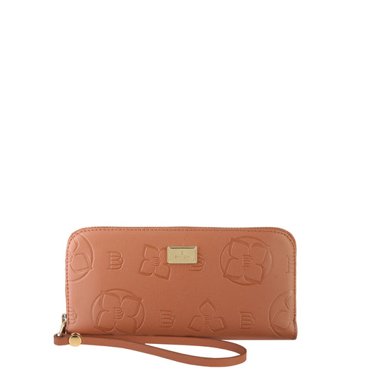 Women's nappa cognac leather wallet