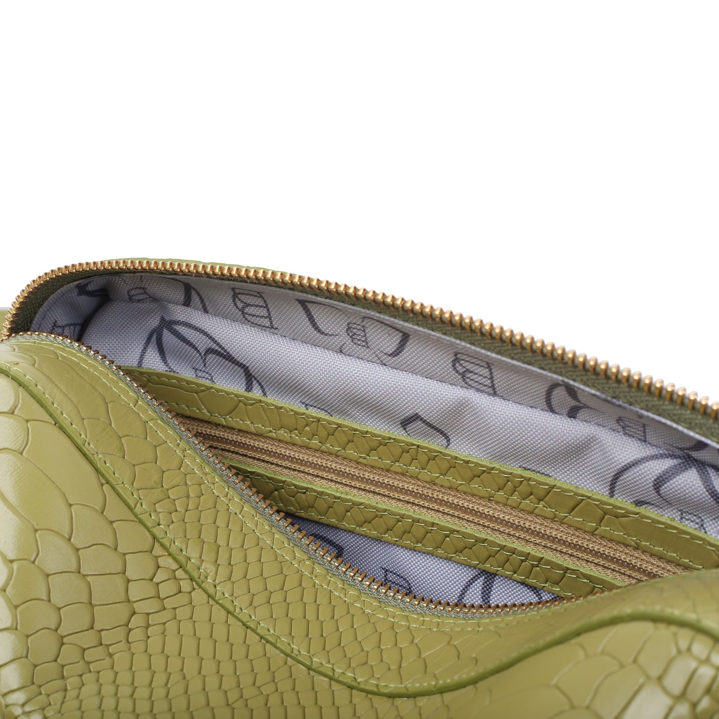 Alfie olivfarbene Damenhandtasche aus Leder