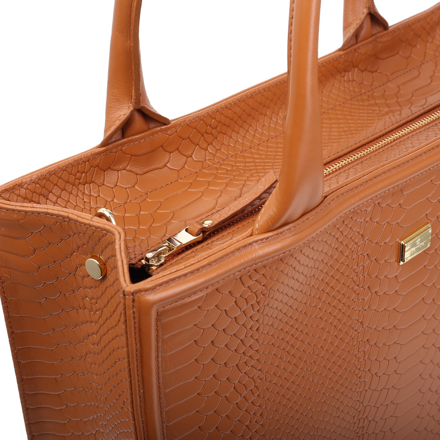 Ana cognacfarbene Damenhandtasche aus Leder