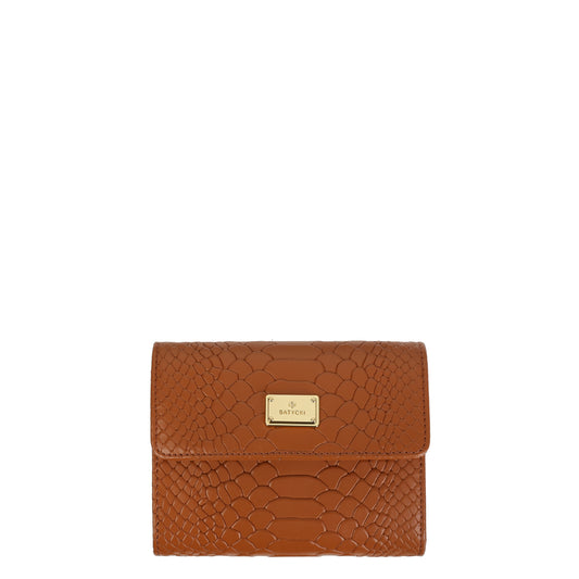 Women's cognac leather wallet