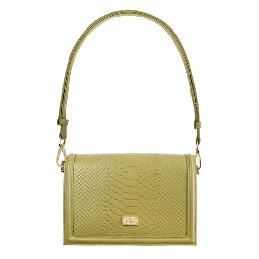 Maya olive women's leather handbag
