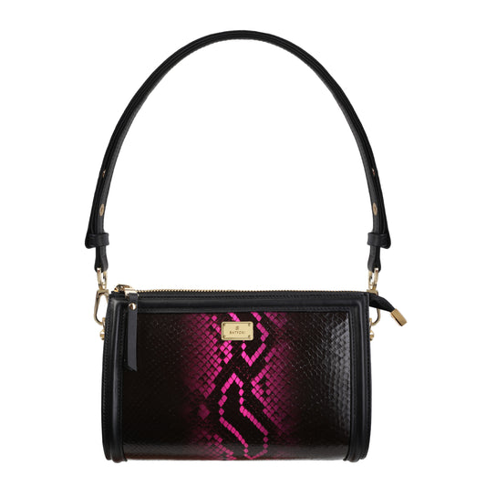 Women's leather handbag Flammy Stamp casper black