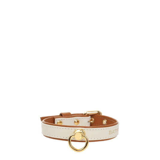 Ecrufarbenes Nappahalsband für Ihr Haustier