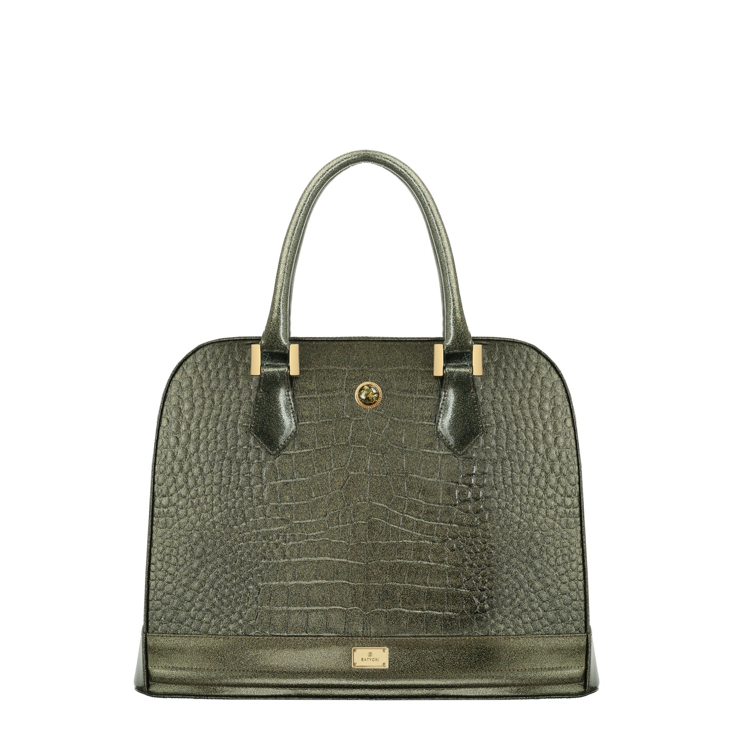 Erskine ebony gold women's leather handbag