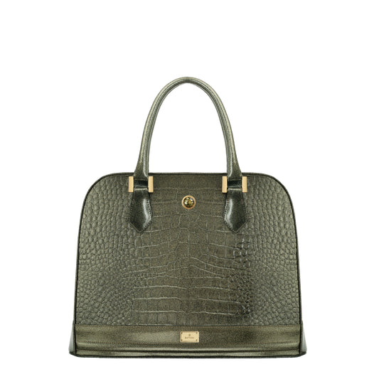Erskine ebony gold women's leather handbag