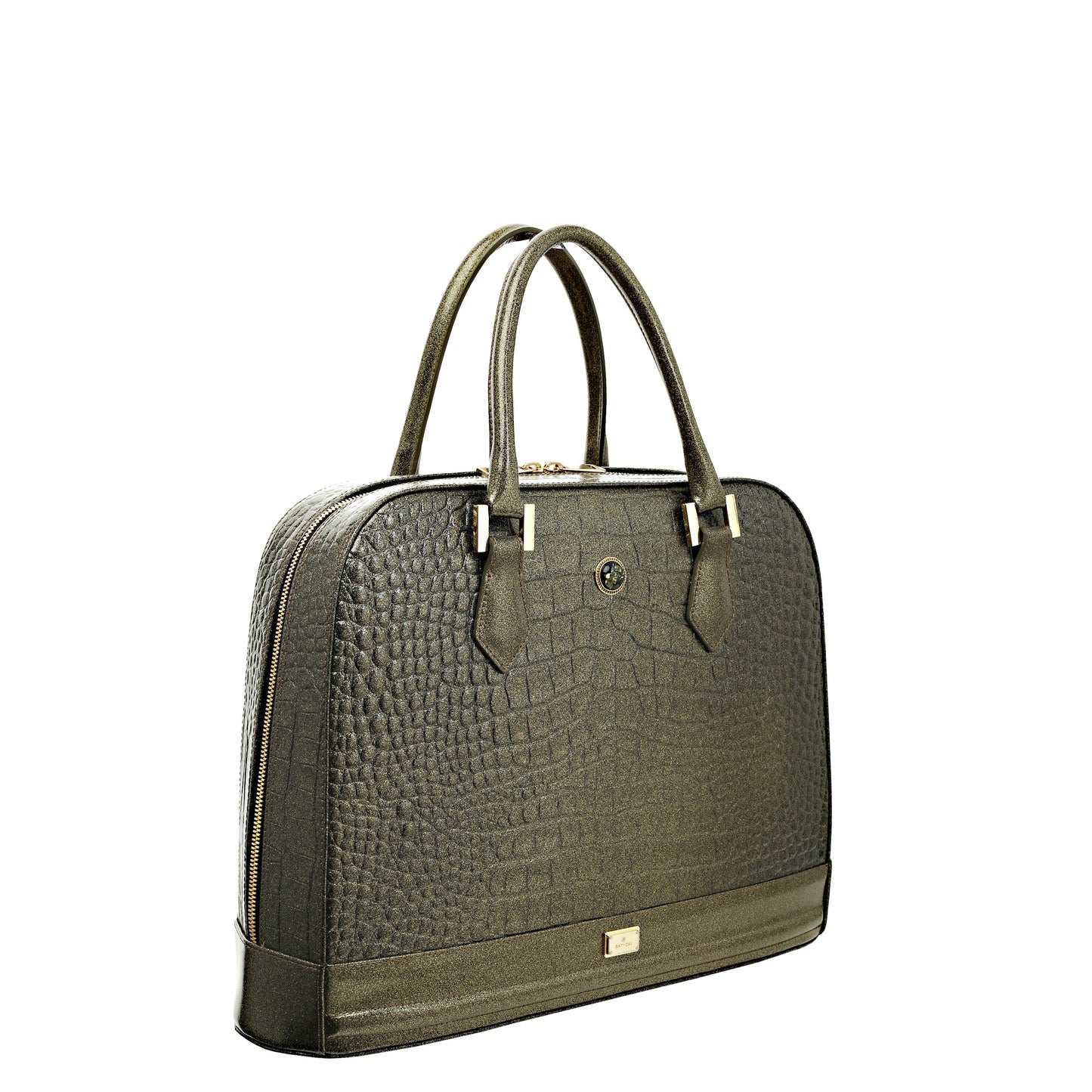 Erskine ebony gold women's leather handbag