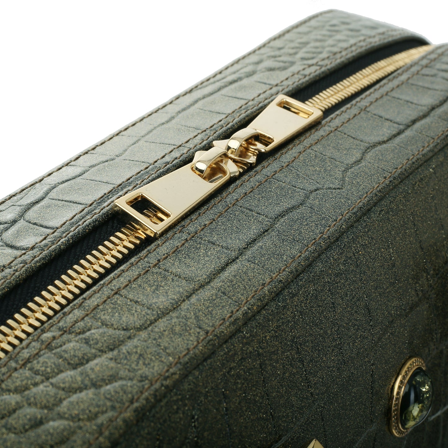 Erskine ebony gold women's leather handbag