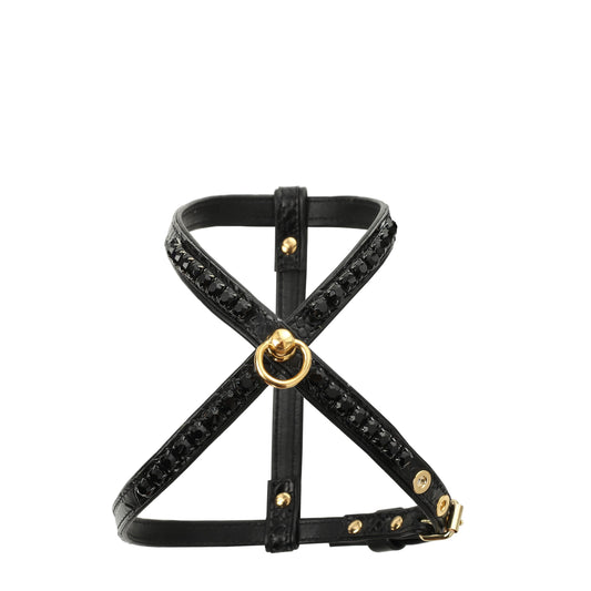 Black pet harness