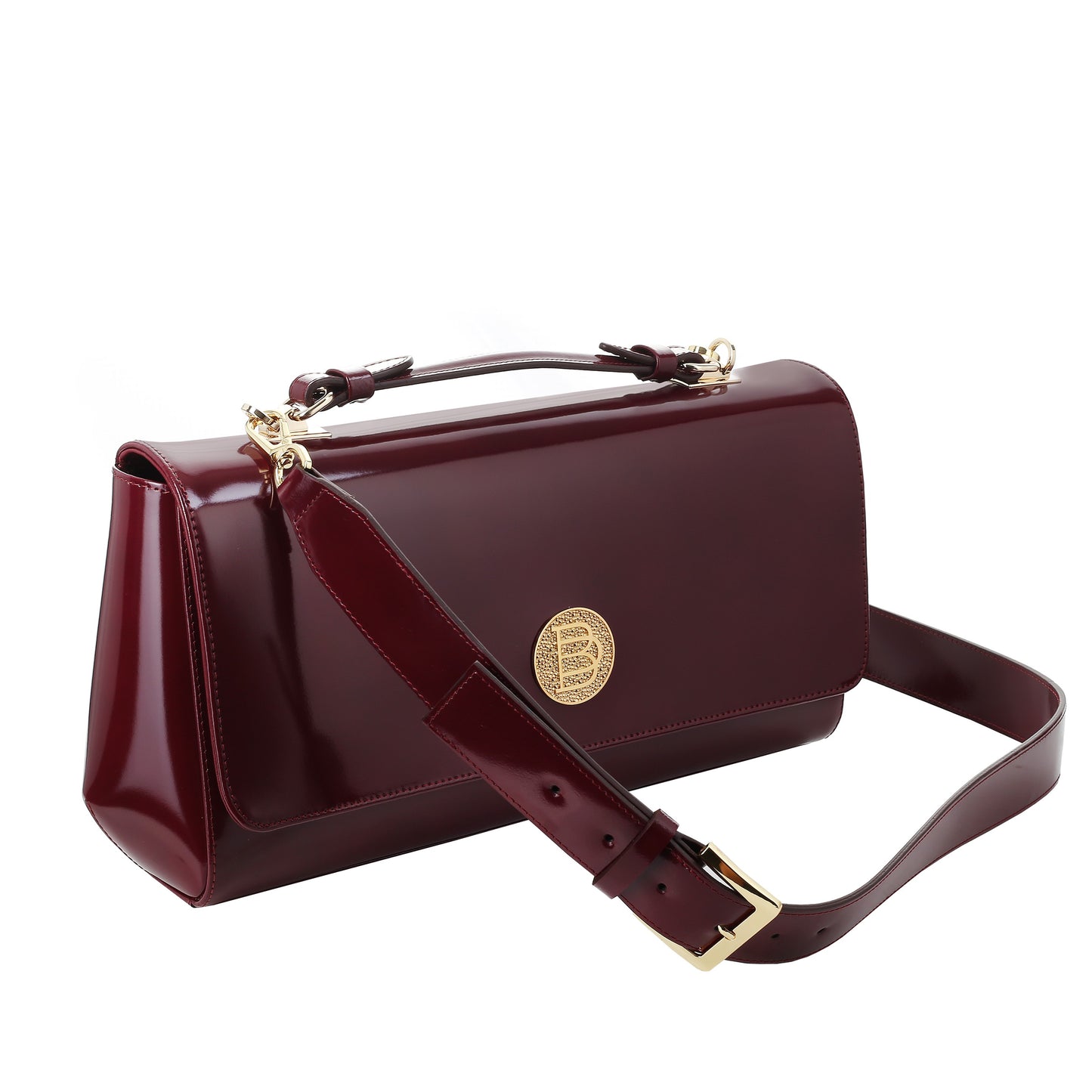 Women's leather bag Unity specchio claret