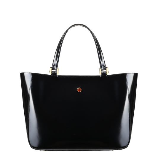 Mamma specchio black women's leather handbag