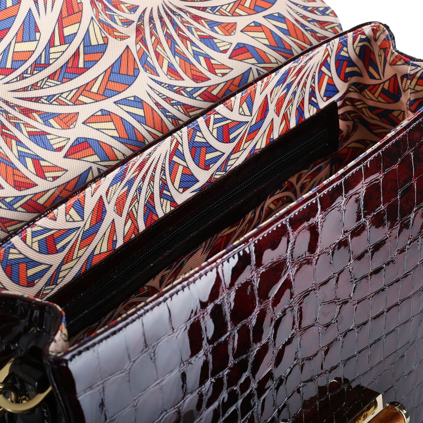 Torebka damska skórzana Mera mosaic claret