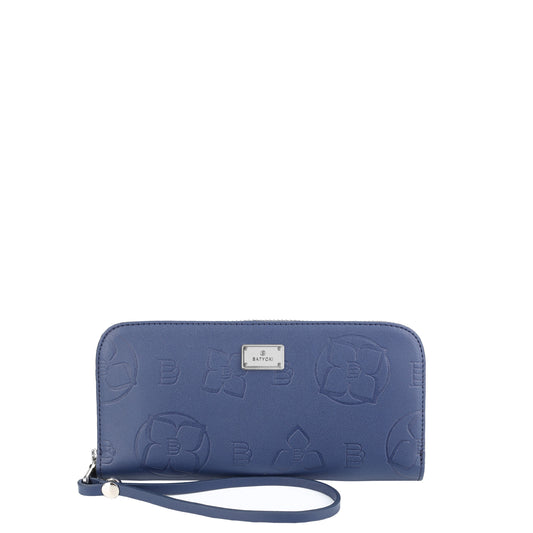 Women's nappa navy leather wallet