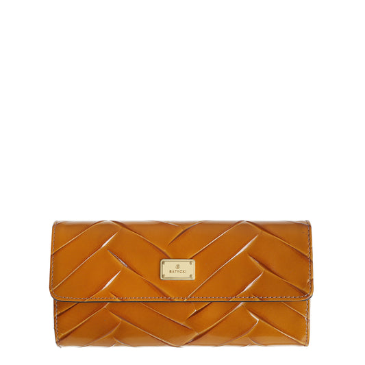 Women's leather braid honey wallet