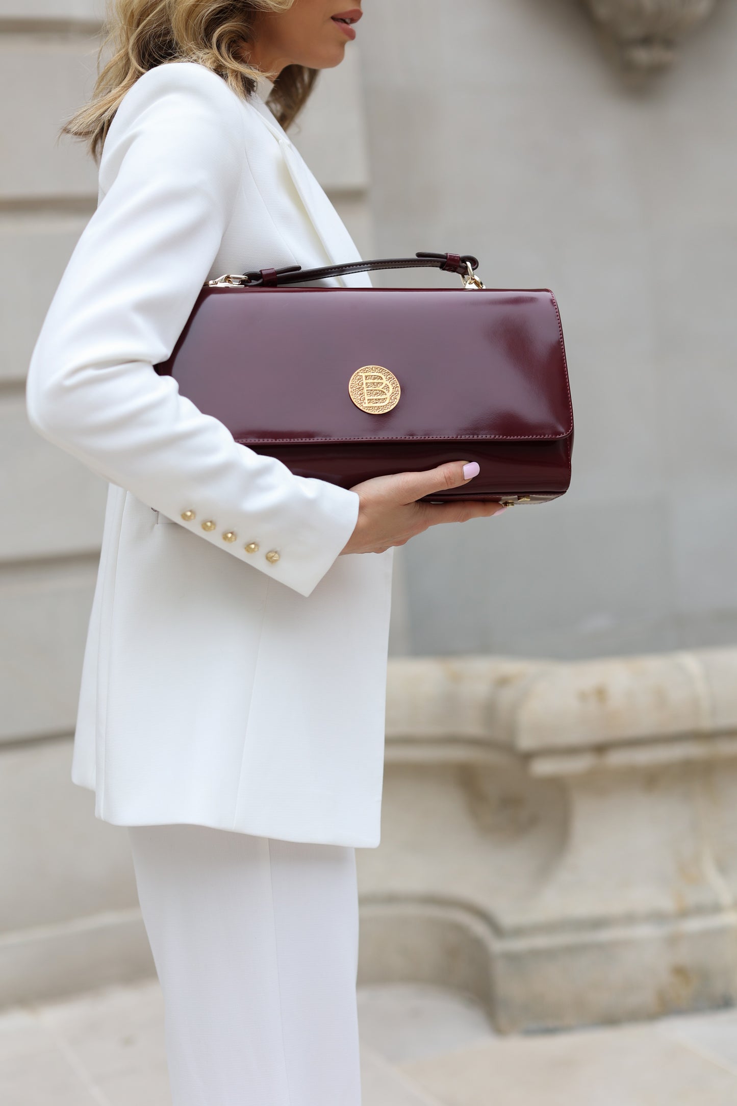 Women's leather bag Unity specchio claret