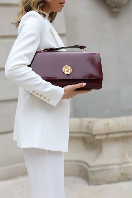 Women's leather bag Unity specchio claret