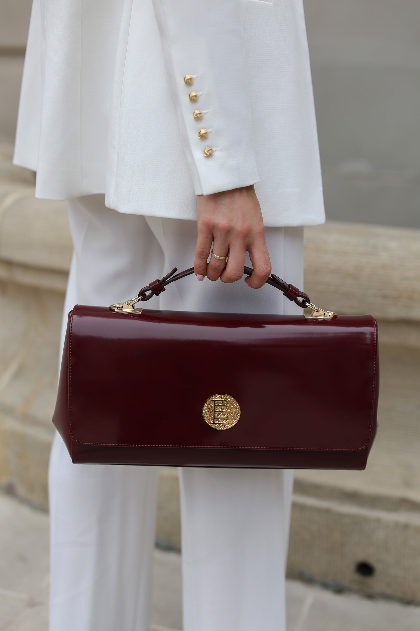 Women's leather bag Unity specchio claret