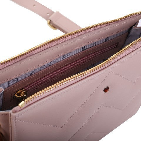 Cicle nappa powder pink women's leather handbag