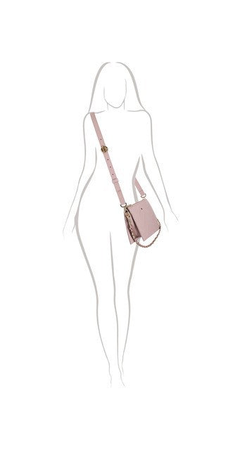 Cicle nappa powder pink women's leather handbag