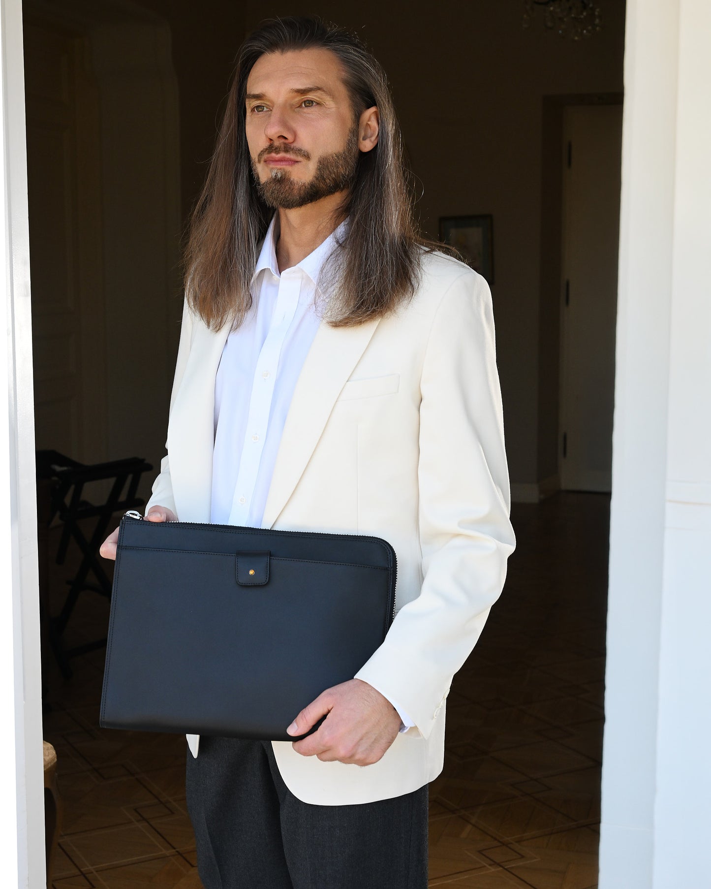 Teczka skórzana na dokumenty napa black