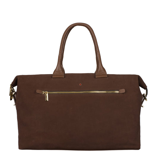 Bolso de mano Gwene de piel de ante marrón para mujer