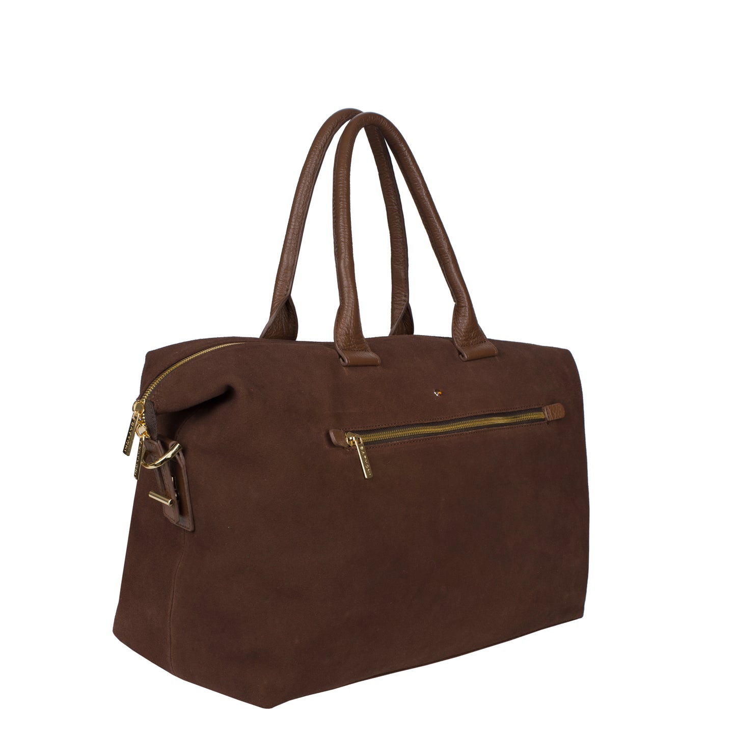 Bolso de mano Gwene de piel de ante marrón para mujer