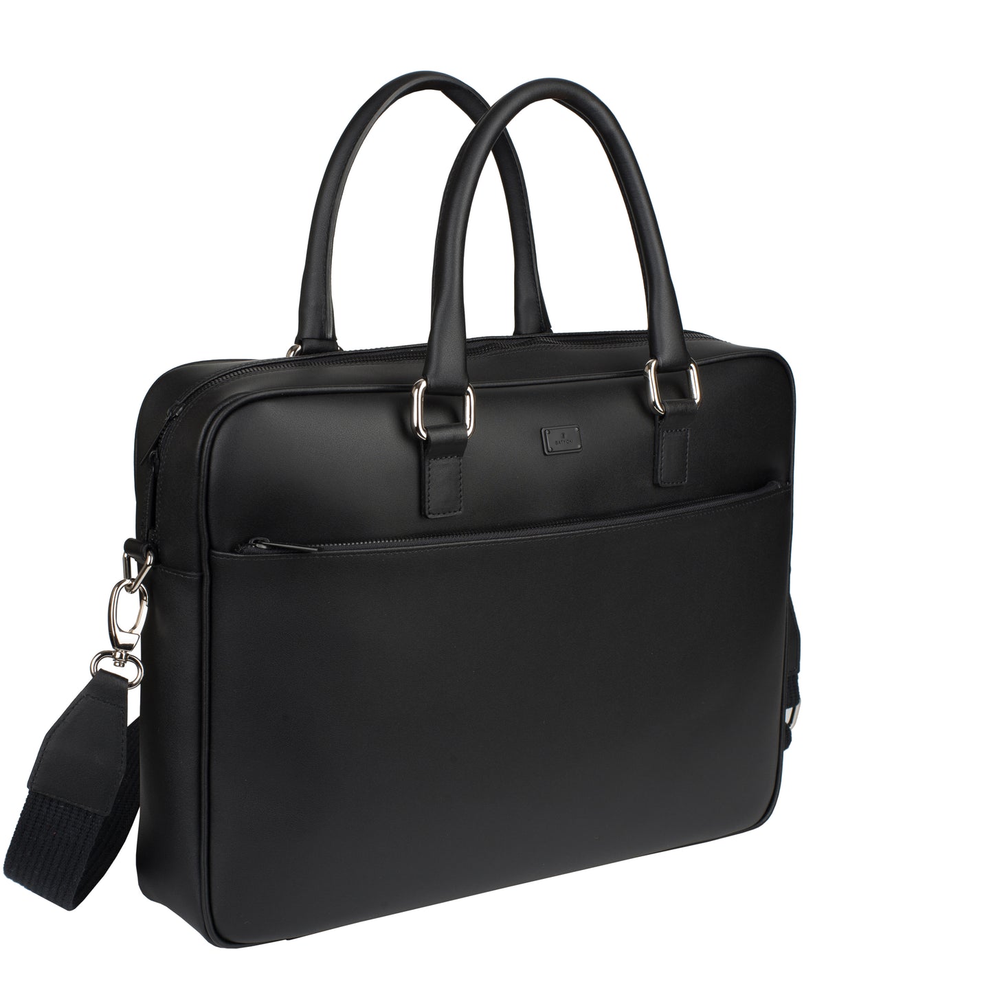 Bolso individual de piel para portátil, color napa negro