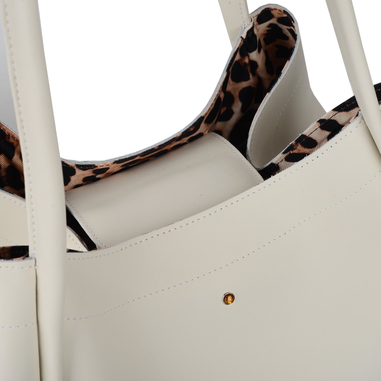 New Mamma Napa Ecru Women's Leather Handbag