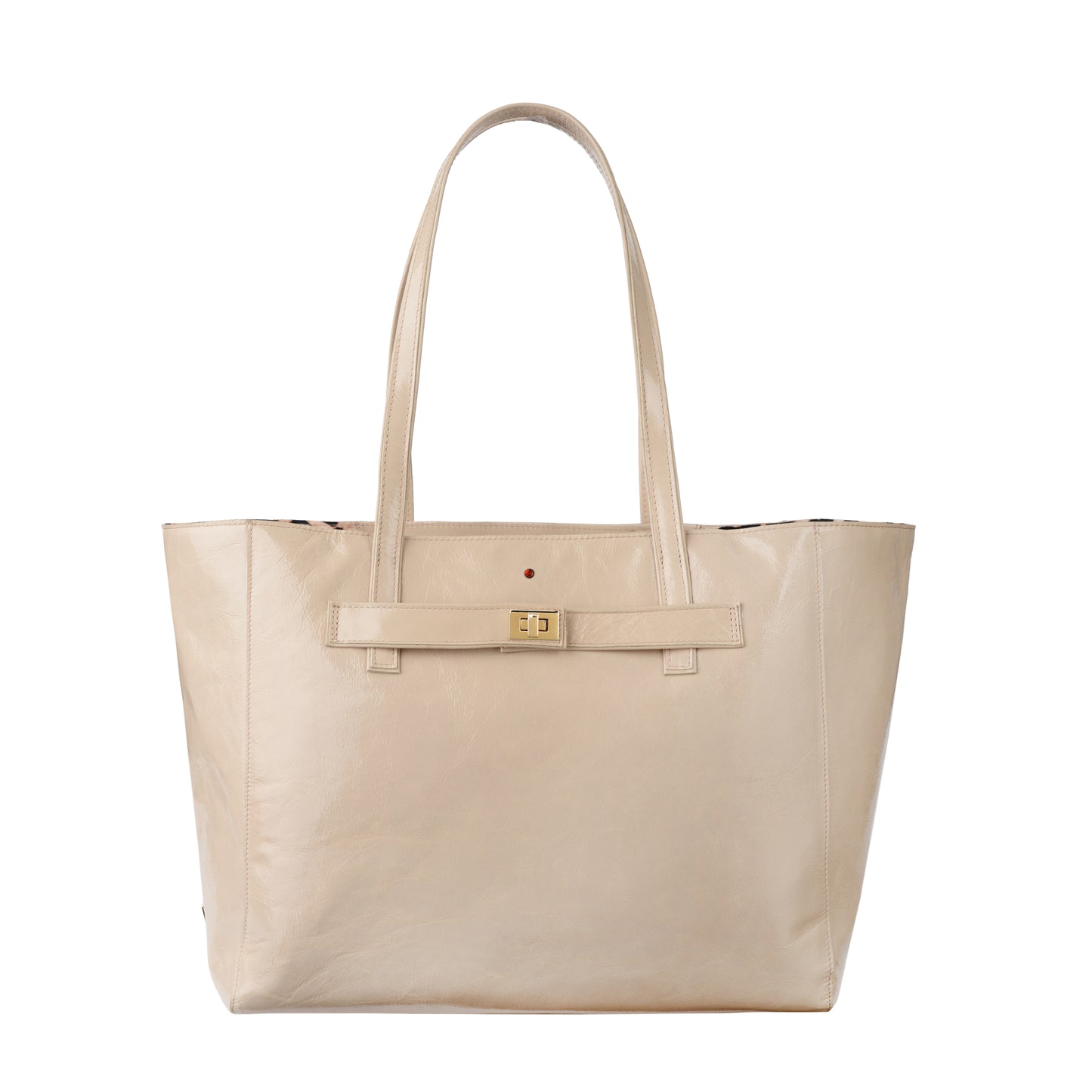 Damenhandtasche aus Leder von Mirer, ecru