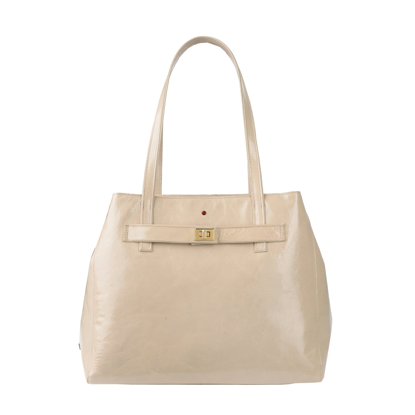 Damenhandtasche aus Leder von Mirer, ecru