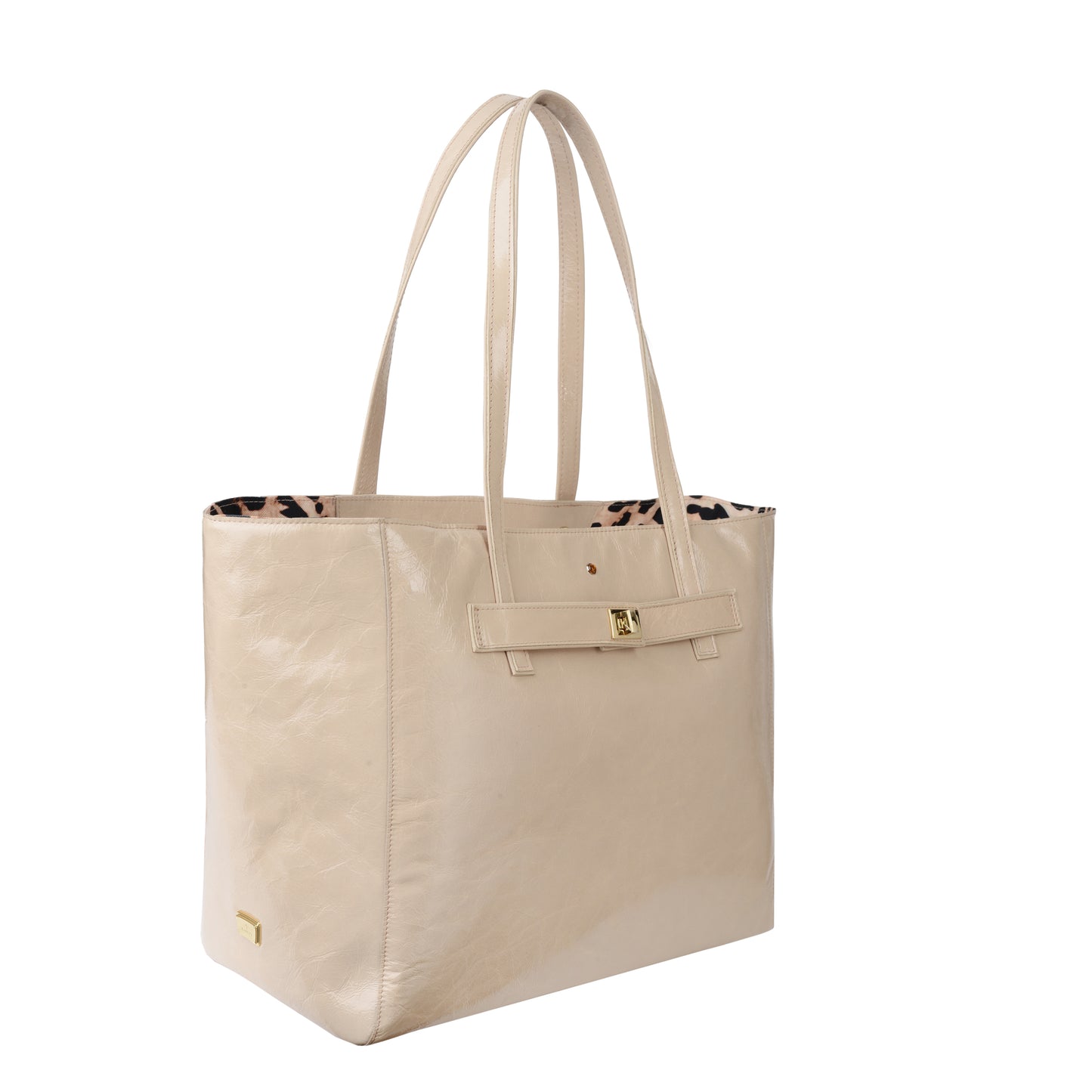 Damenhandtasche aus Leder von Mirer, ecru