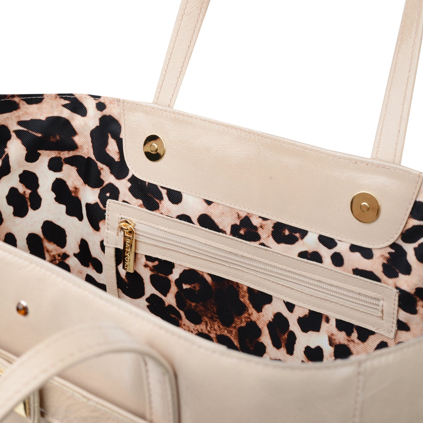 Damenhandtasche aus Leder von Mirer, ecru