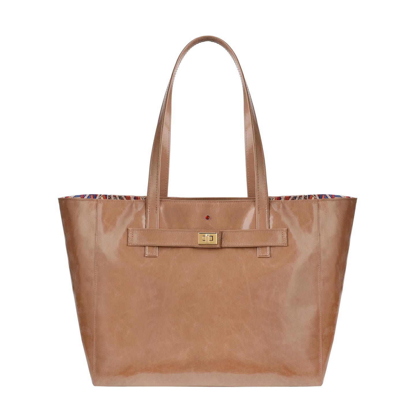 Bolso de mano de piel para mujer Mirer, naplak camel