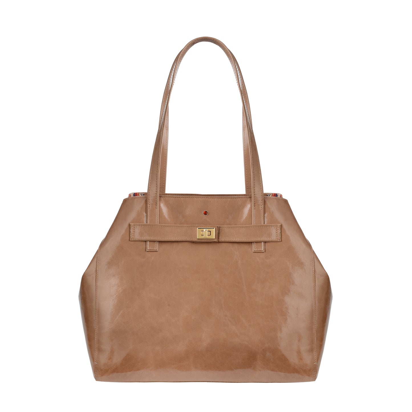 Bolso de mano de piel para mujer Mirer, naplak camel