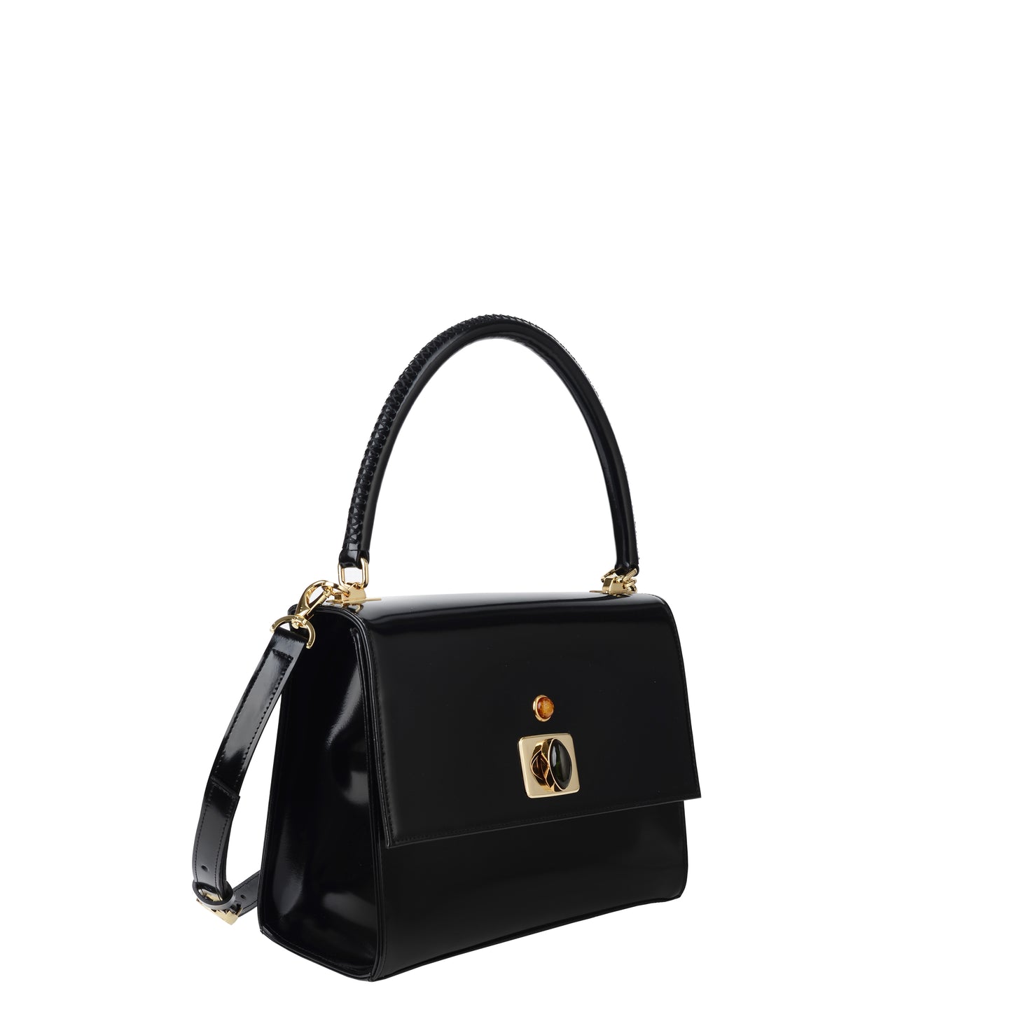 Selina Specchio Green Lederhandtasche