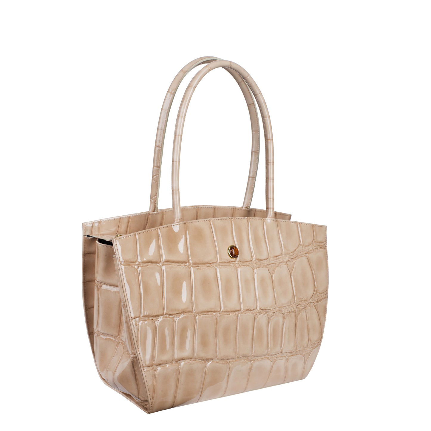 Sophia L Handtasche aus beigefarbenem Krokodilleder