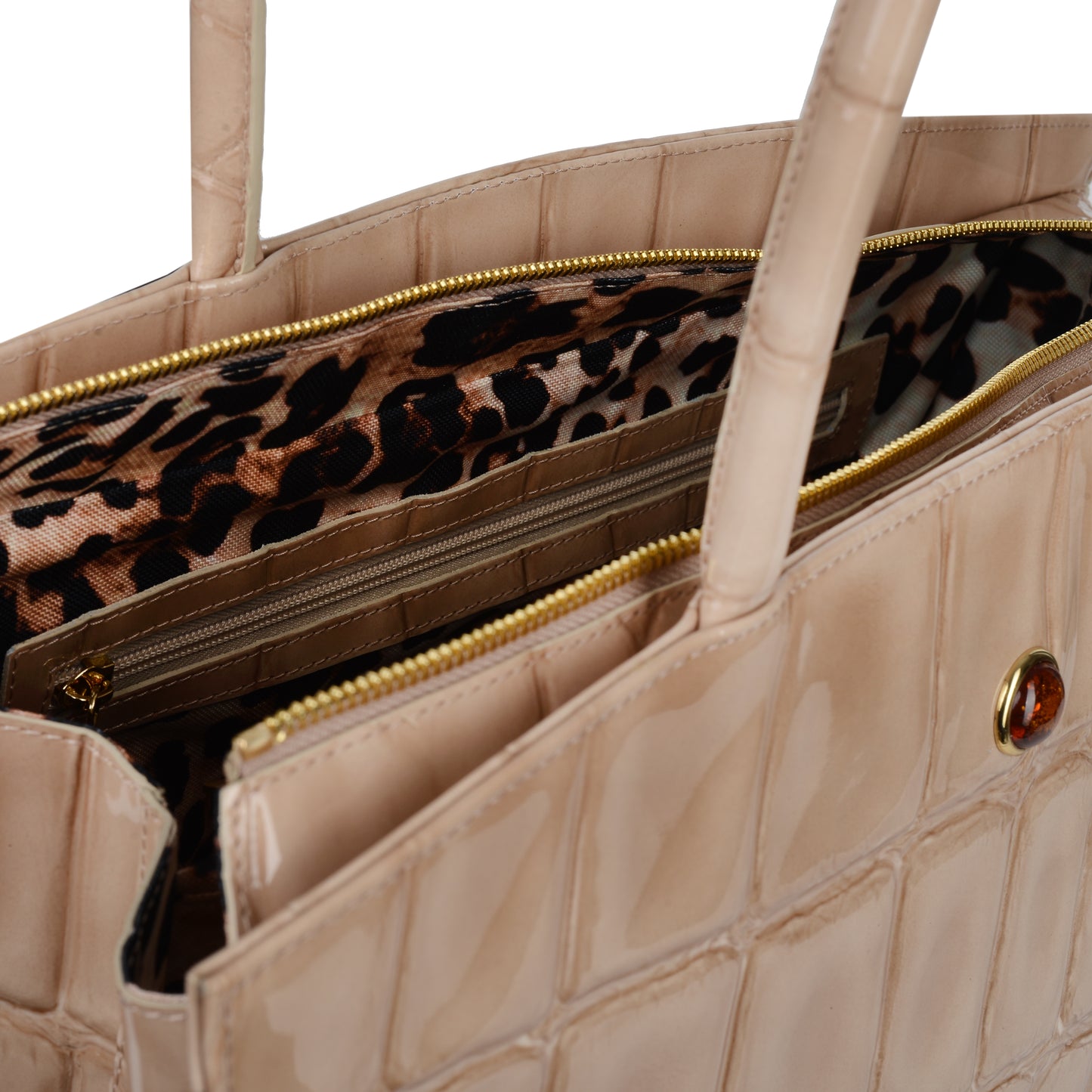 Sophia L Handtasche aus beigefarbenem Krokodilleder