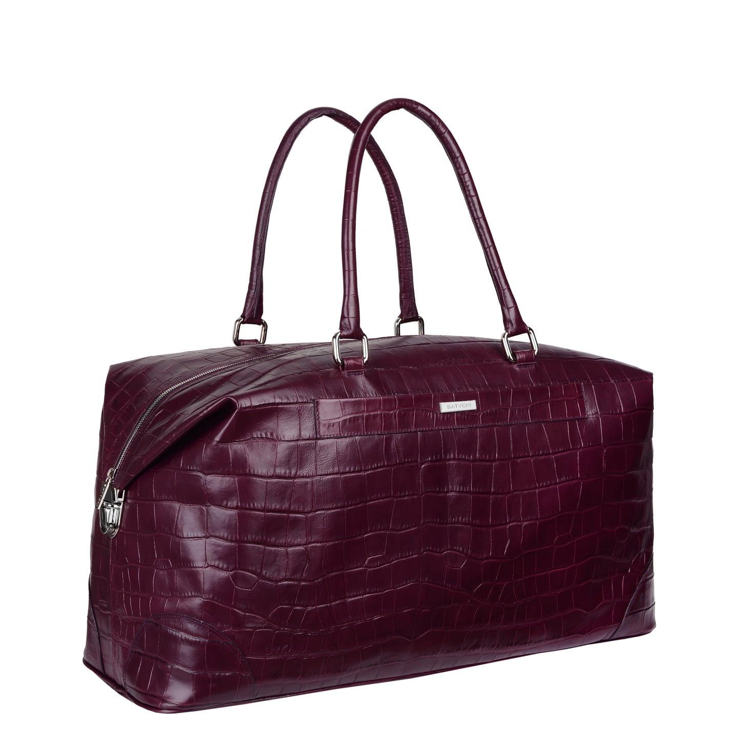 Nappa black leather travel bag