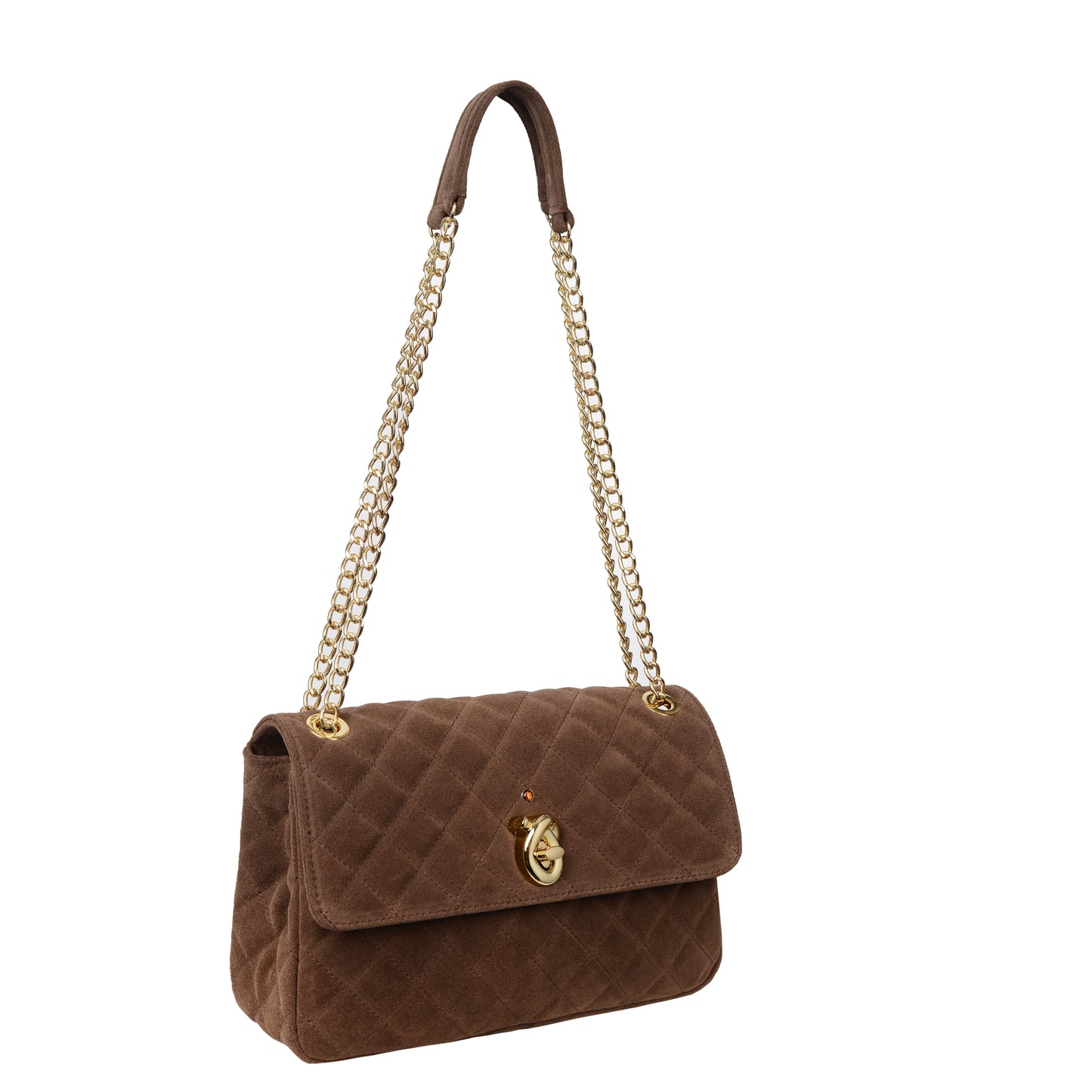 Torebka damska skórzana Aya suede brown