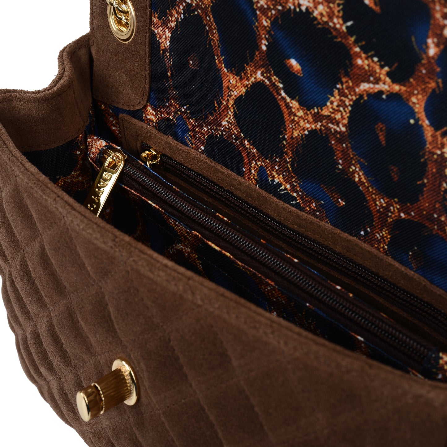 Torebka damska skórzana Aya suede brown