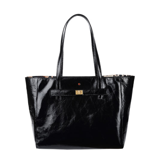 Torebka damska skórzana  Mirer naplak black