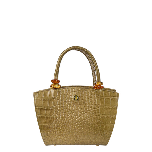 Bolso de mano de piel para mujer Sophia, color azul leopardo