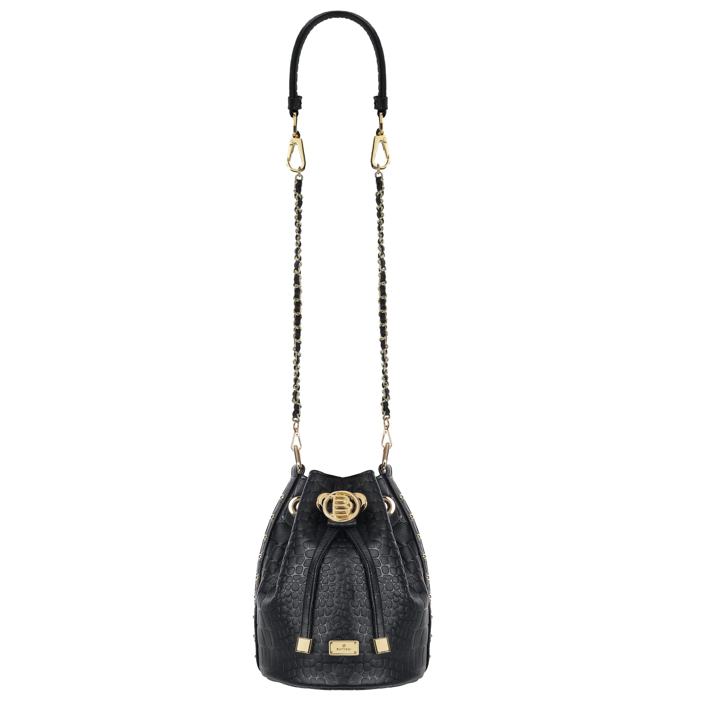 Bolso de piel negro coral