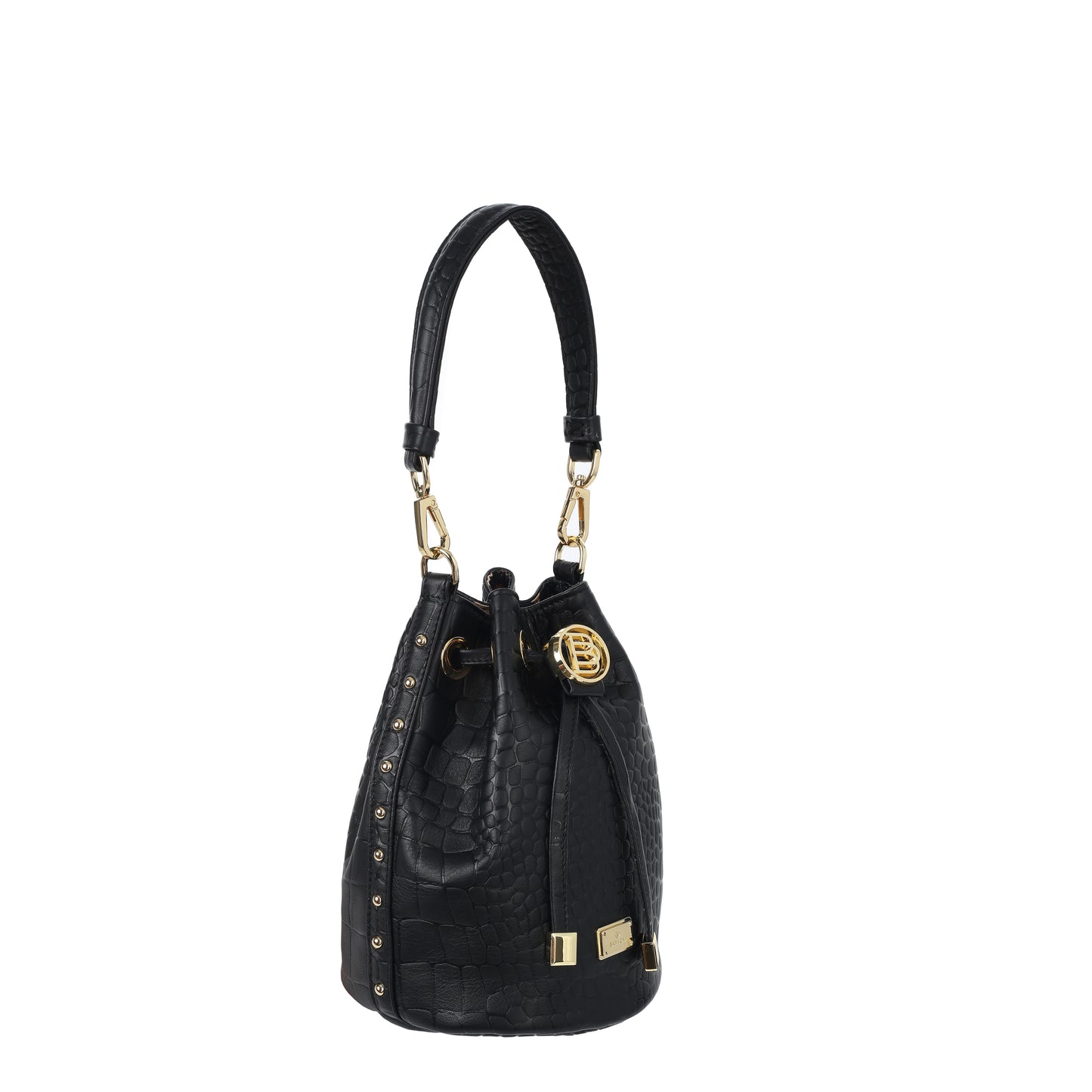 Bolso de piel negro coral