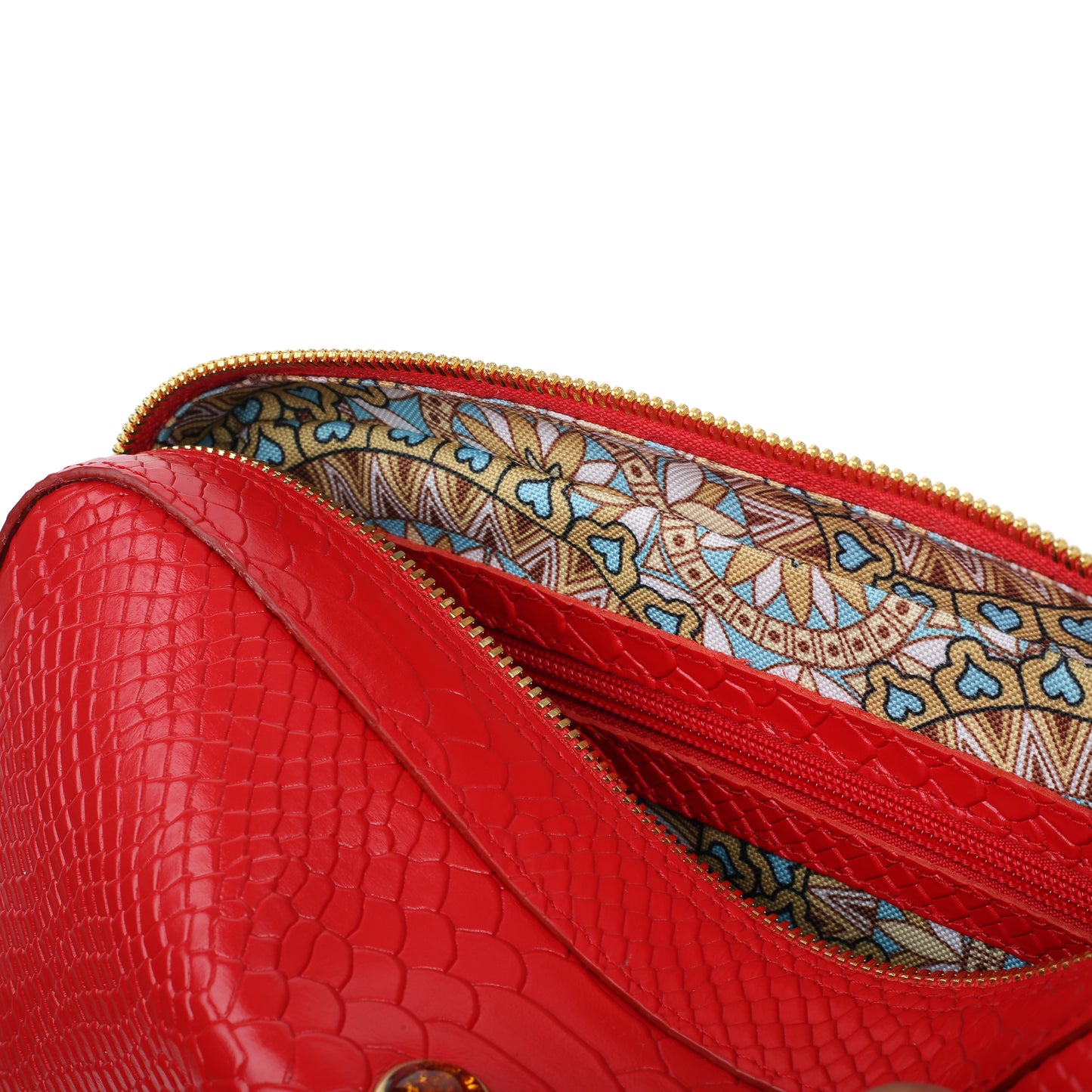 Bolso de mano mujer de piel Alfie rojo