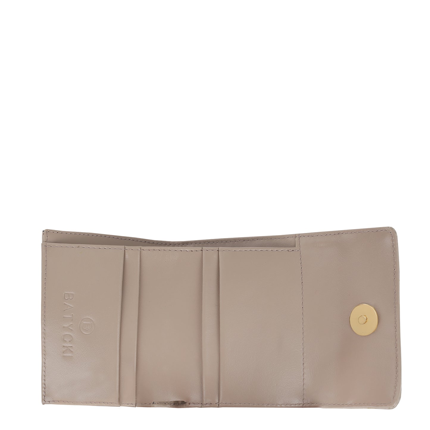 Cartera mini mujer de piel specchio taupe