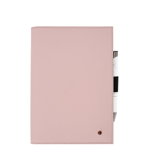 Libreta A5 con tapa de piel Napa rosa empolvado